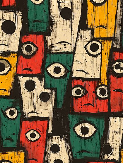Abstract Faces Pattern