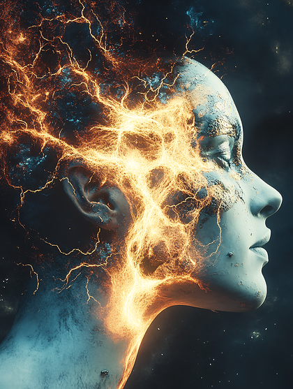 Abstract Female Figure with Energy Aura