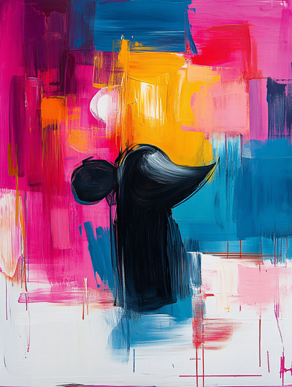 Abstract Figure In Pink And Black
