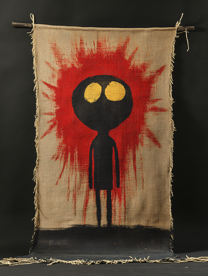 Abstract Figure On Burlap