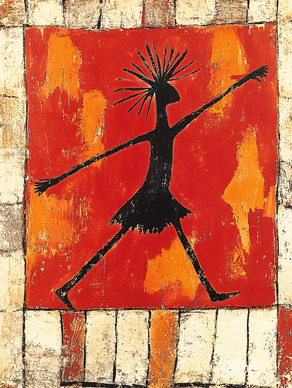 Abstract Figure On Red Background