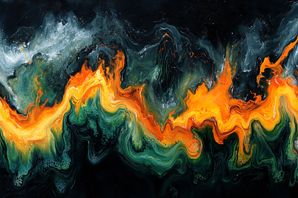 Abstract Fire and Ocean Flow