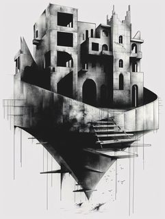Abstract Floating Cityscape