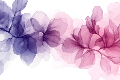 Abstract Floral Arrangement in Purple and Pink
