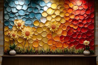 textured floral art