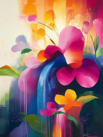 Abstract Floral Cascade