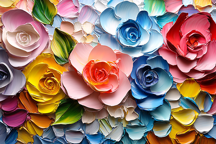 Abstract Floral Impasto