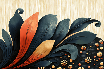 Abstract Floral Leaf Design