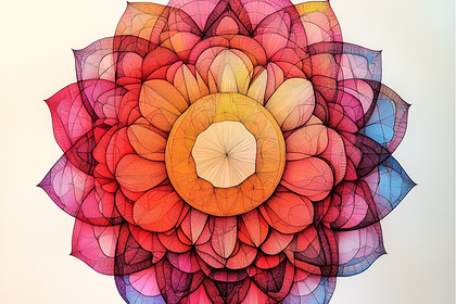 Abstract Floral Mandala Design
