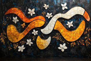 Abstract Floral Mosaic Wall Art