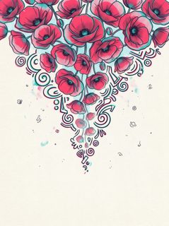 poppy flower cascade