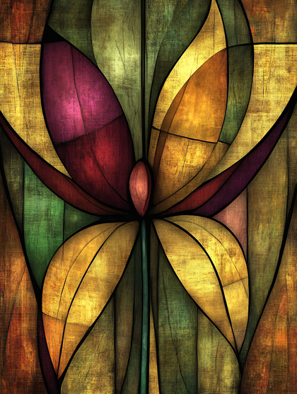 Abstract Floral Stained Glass