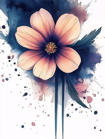 Abstract Floral Watercolor