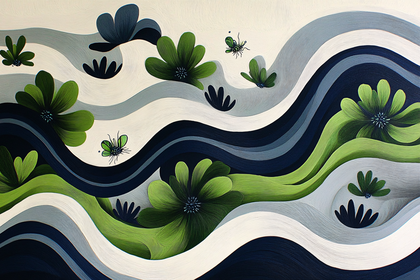 Abstract Floral Wave