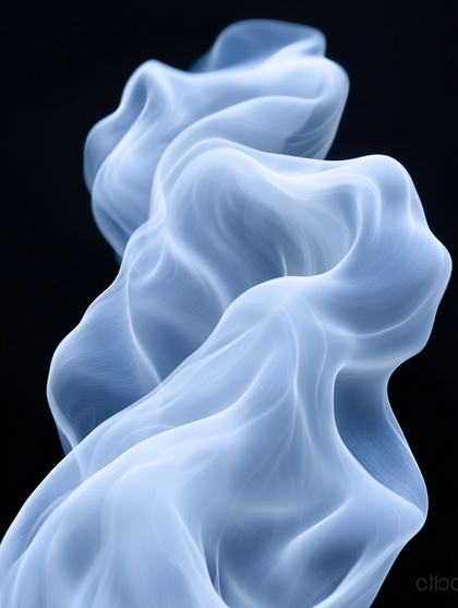 Abstract Flowing Blue Form