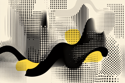 Abstract Flowing Shapes with Halftone