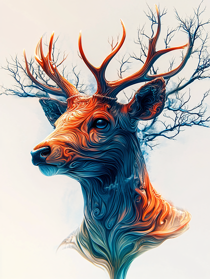 Abstract Forest Deer