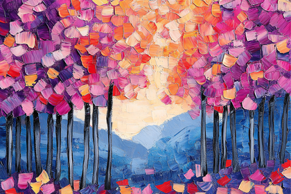 Abstract Forest Painting
