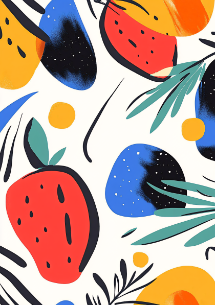 Abstract Fruit And Botanical Pattern