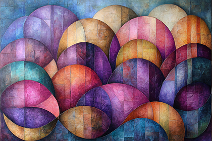 Abstract Geometric Arches Painting