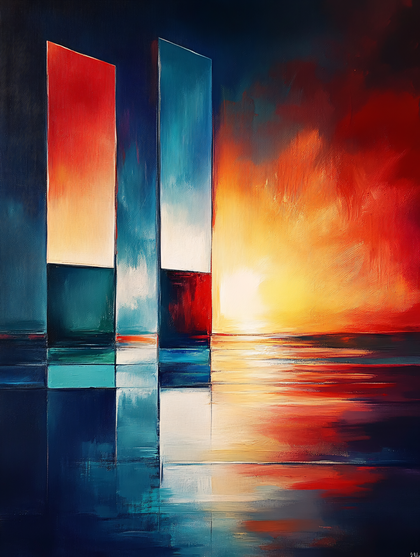 Abstract Geometric Cityscape