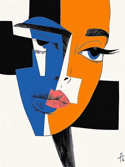 Abstract Geometric Face Art