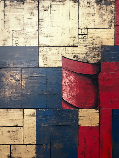 Abstract Geometric Red And Blue