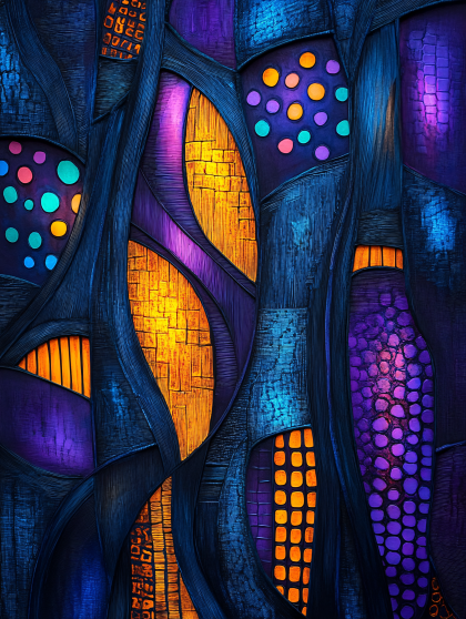 Abstract Geometric Shapes with Vibrant Colors