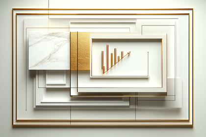 Abstract Gold and White Bar Graph