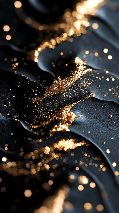 Abstract Gold Glitter On Dark Background