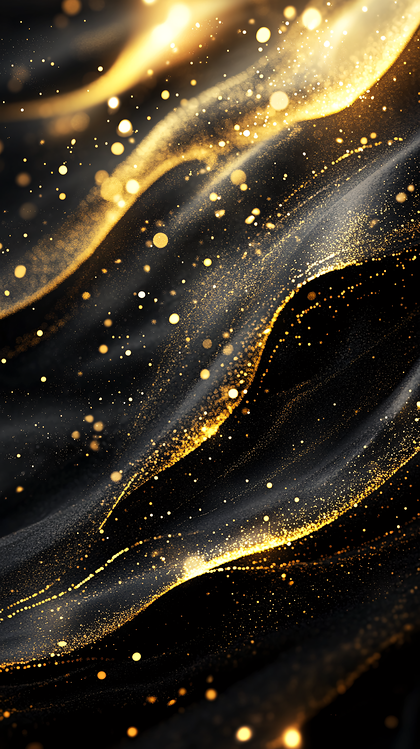 Abstract Gold Glitter Waves