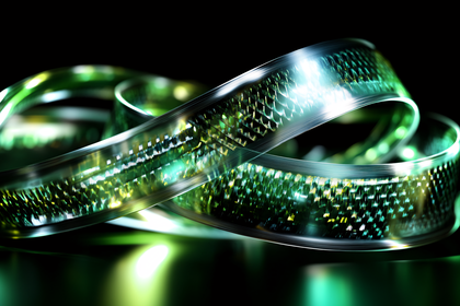 Abstract Green Light Ribbons