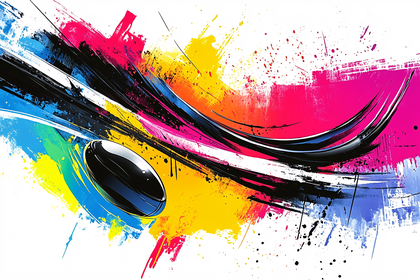 Abstract Hockey Puck Splash
