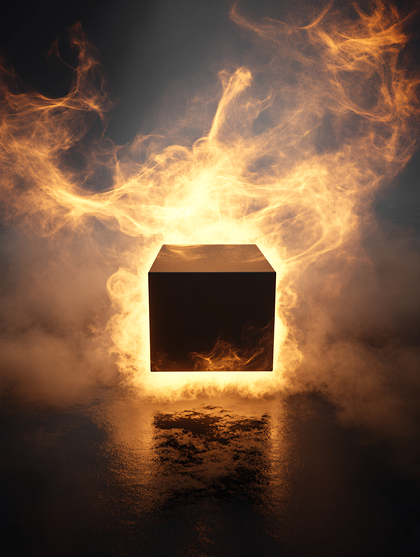 Abstract Illuminated Cube
