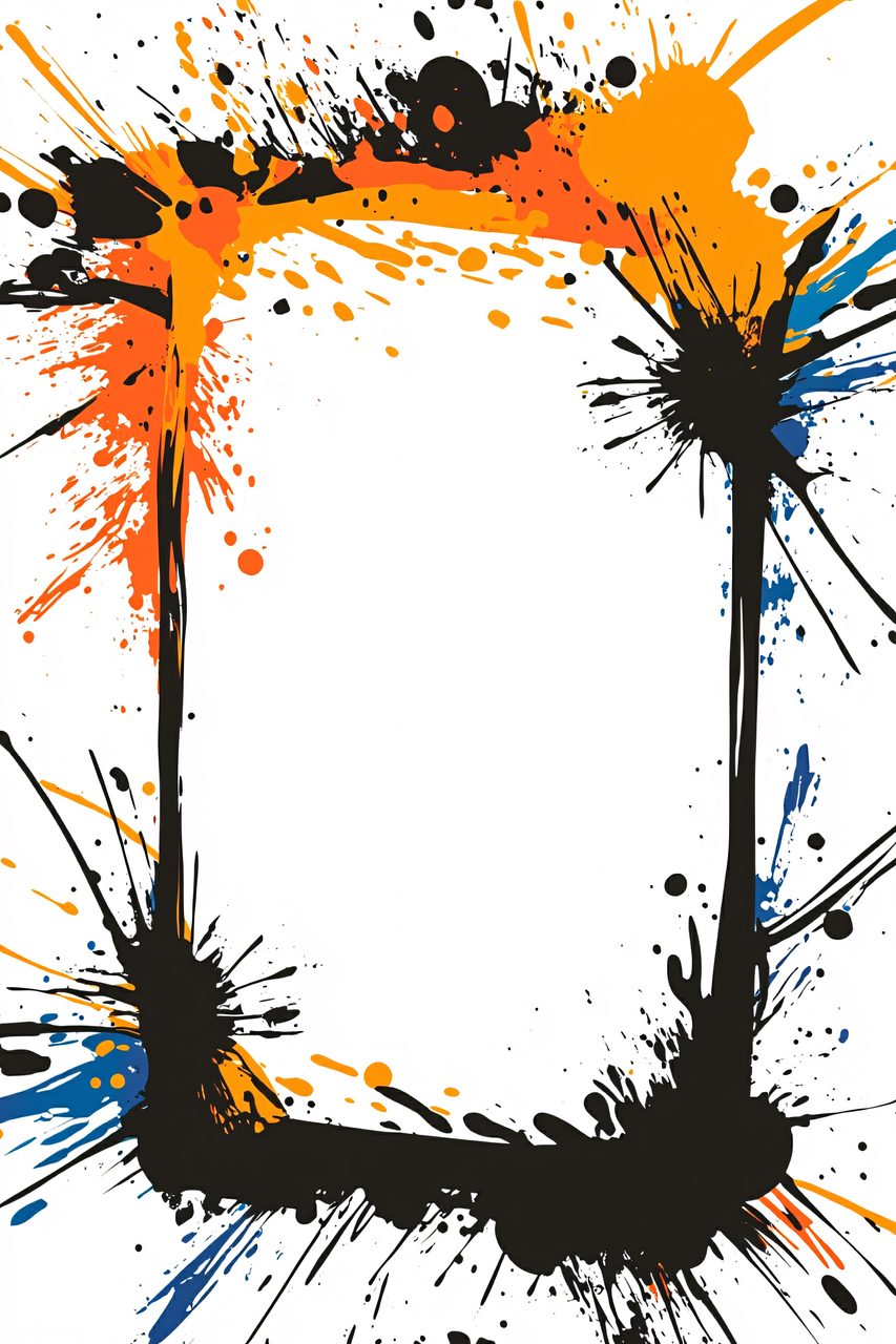 Dynamic Ink Splatters Frame Design