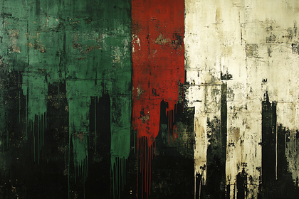 Abstract Italian Flag Painting