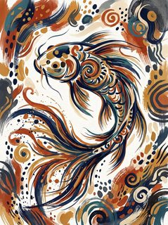 abstract koi art