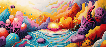Abstract Landscape of Coral-Like Formations