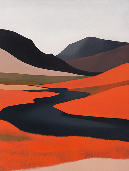 Abstract Landscape River