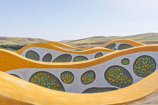 Abstract Landscape With Cellular Structure