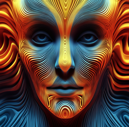 Abstract Line Art Face