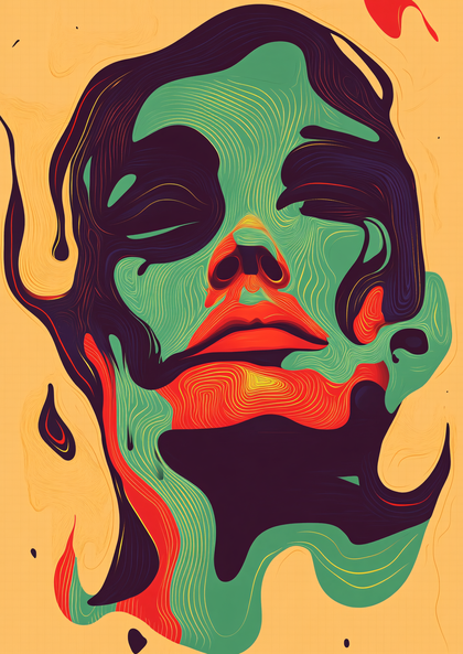 Abstract Line Art Face