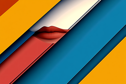 Abstract Lips With Diagonal Stripes