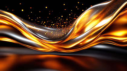 Abstract Liquid Gold Waves