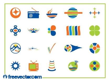 Abstract Logo Template Set Free Vector
