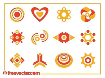 Abstract Logo Templates Set Free Vector