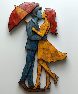 kissing couple mosaic