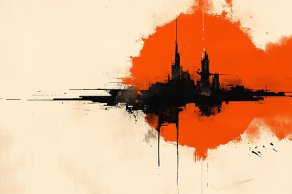 Abstract Orange Cityscape