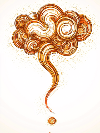 Abstract Orange Swirl Cloud