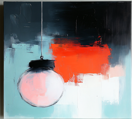 Abstract Orb With Orange Splash